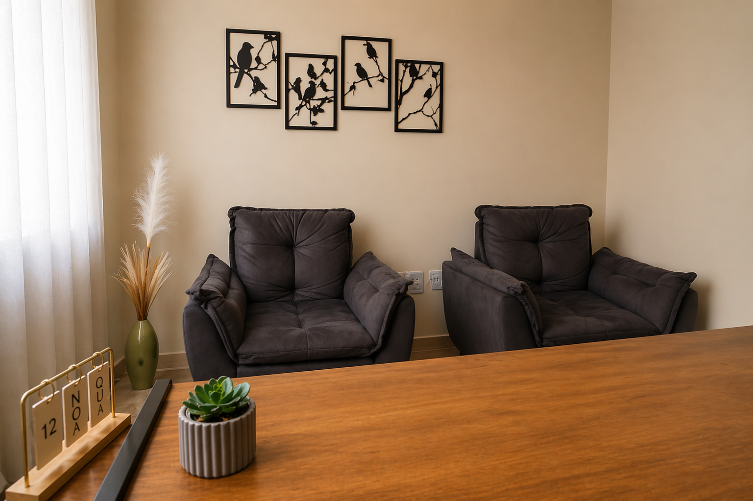 Ambiente acolhedor para atendimento presencial